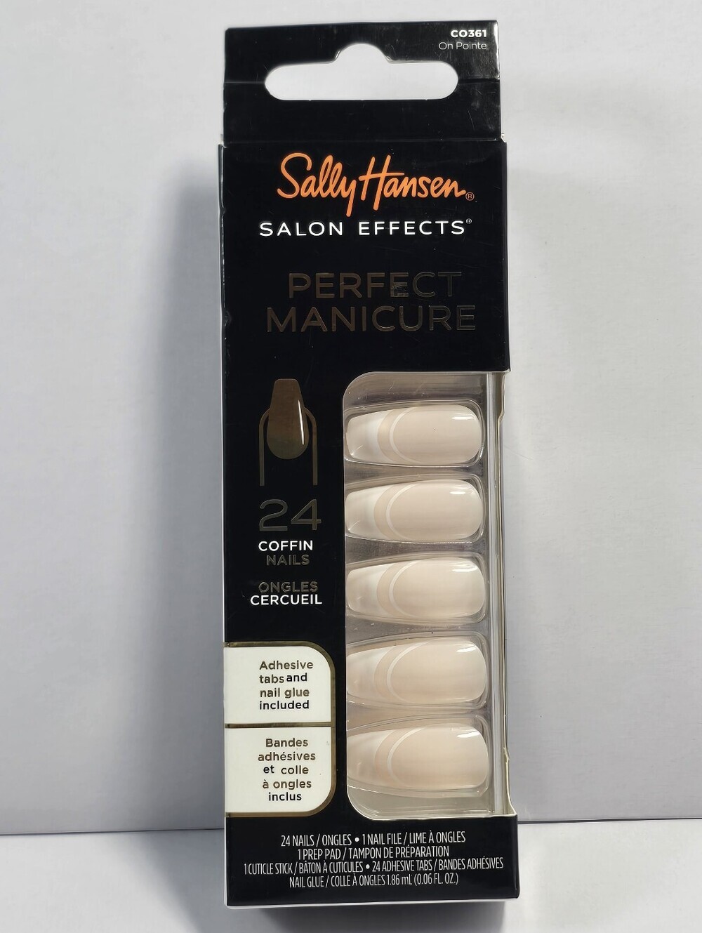 Sally Hansen Salon Effects Perfect Manicure Coffin Press-On Nails - Nude